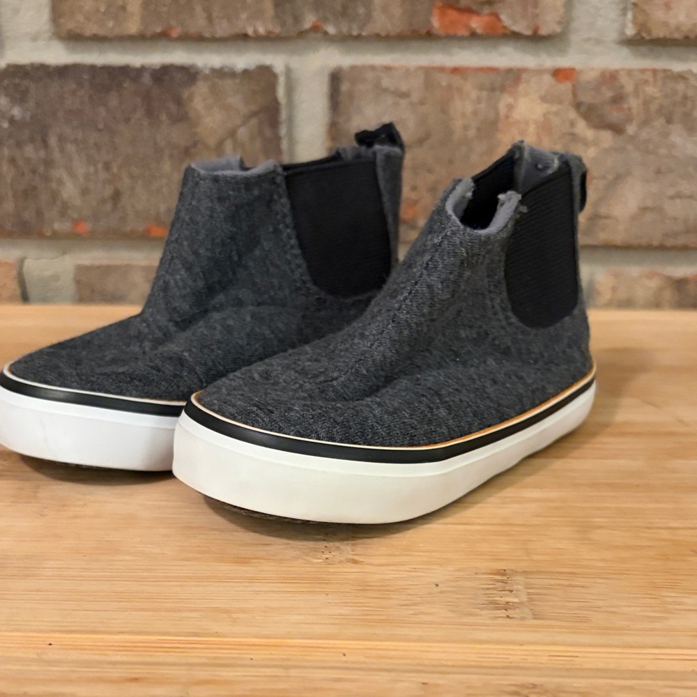 Kids Gray Slip-On Chelsea Sneaker Boots